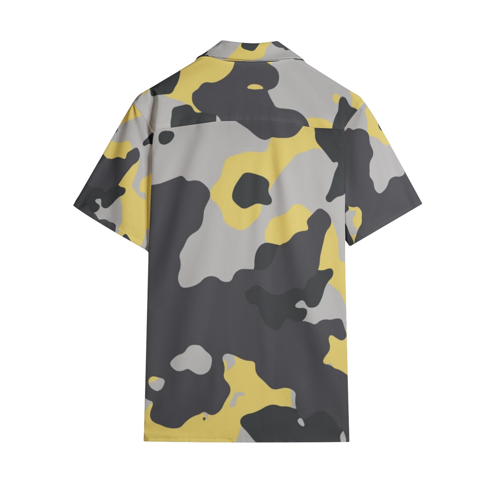 Men's Cotton Camo Shirt | Yellow, Black, & Silver Short-Sleeve Camo Colors
