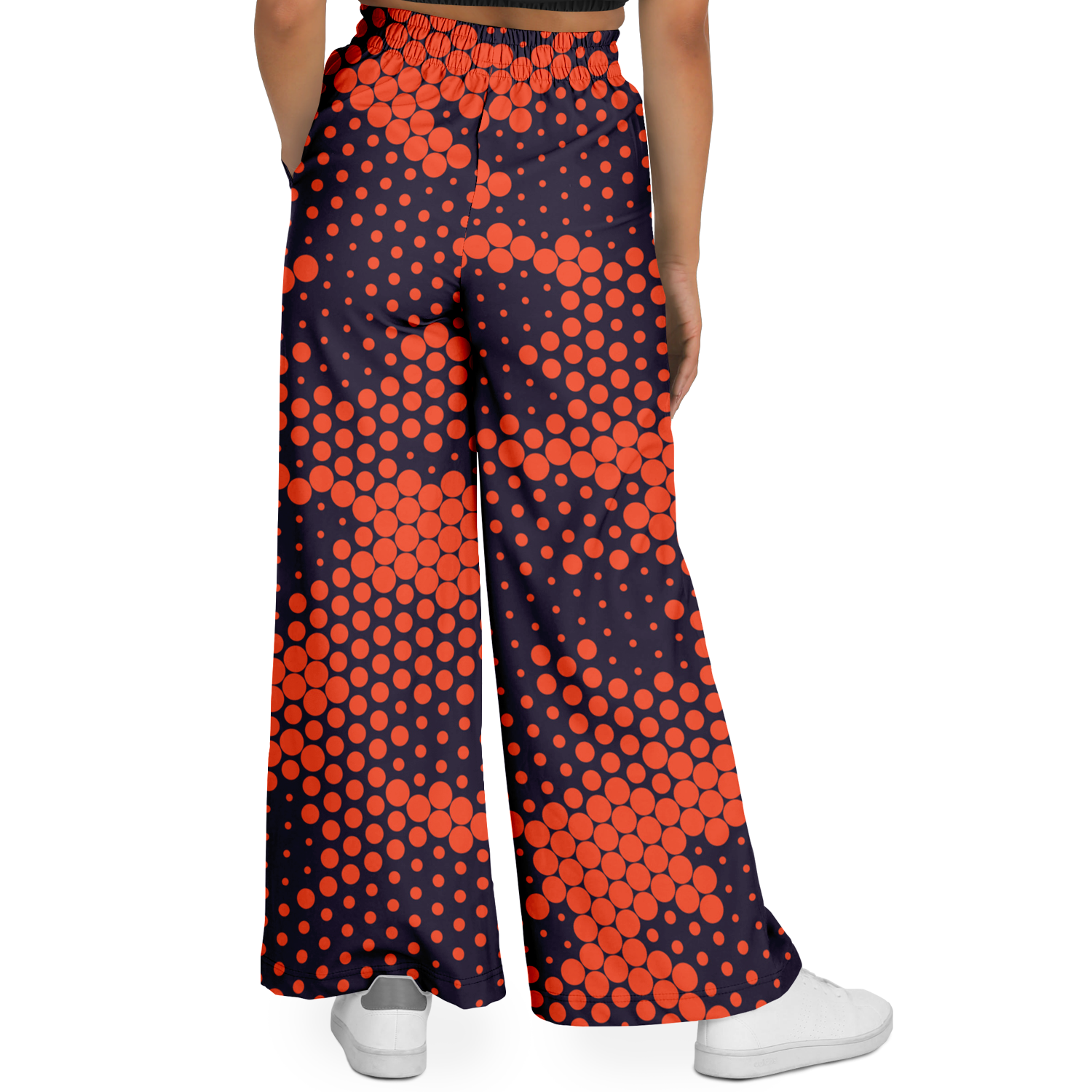Camo Wide Leg Pants | Orange & Blue Digital Camouflage Camo Colors