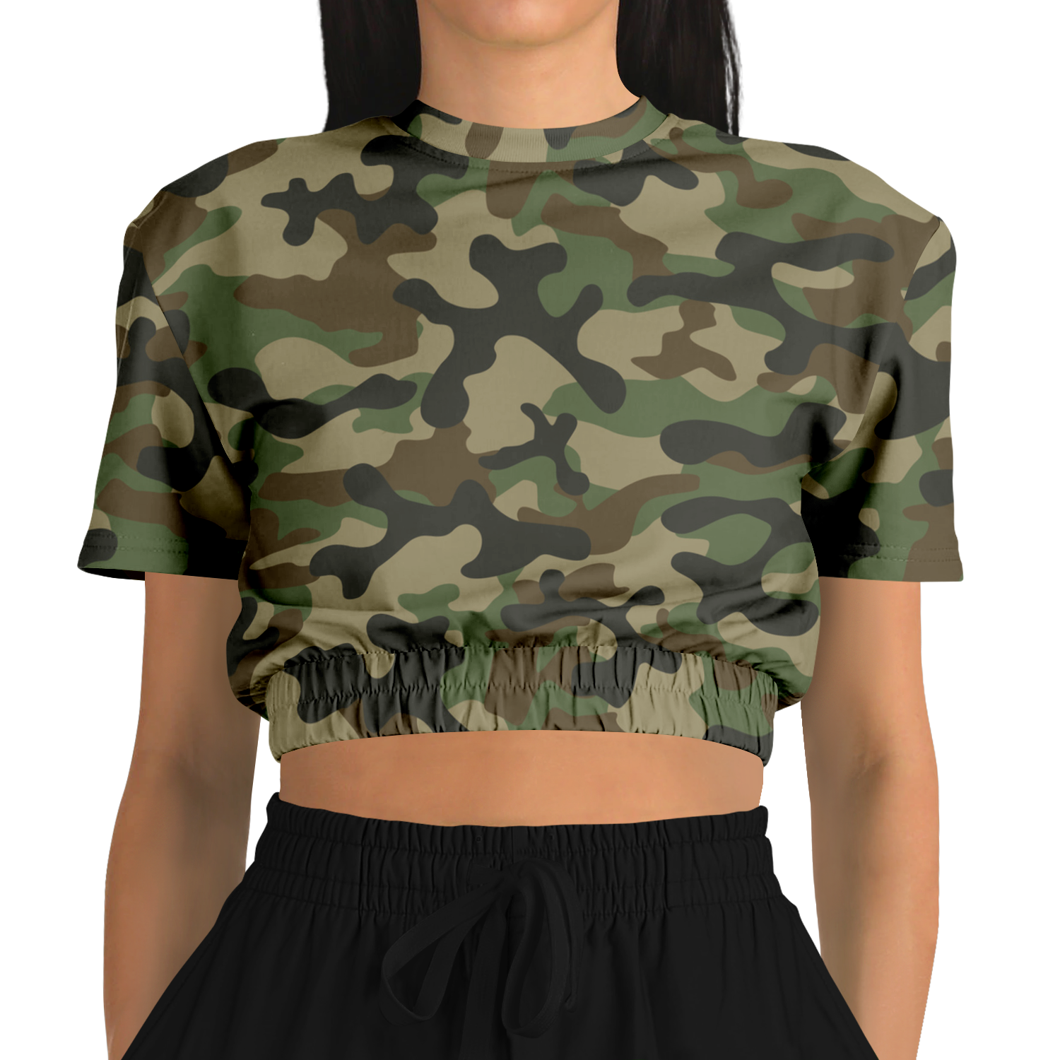 Camo Crop Top Sweatshirt | Military Brown Camo Colors