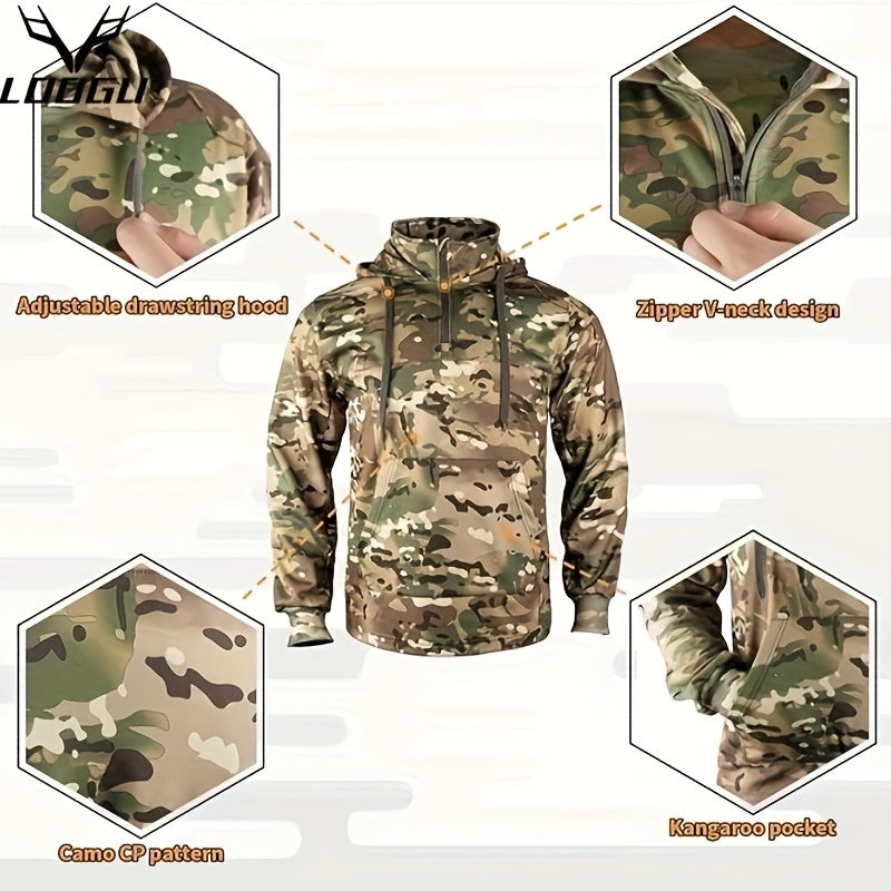 Camo Hunting Hoodie | Men's Wool Lined Warm Pullover Camo Colors