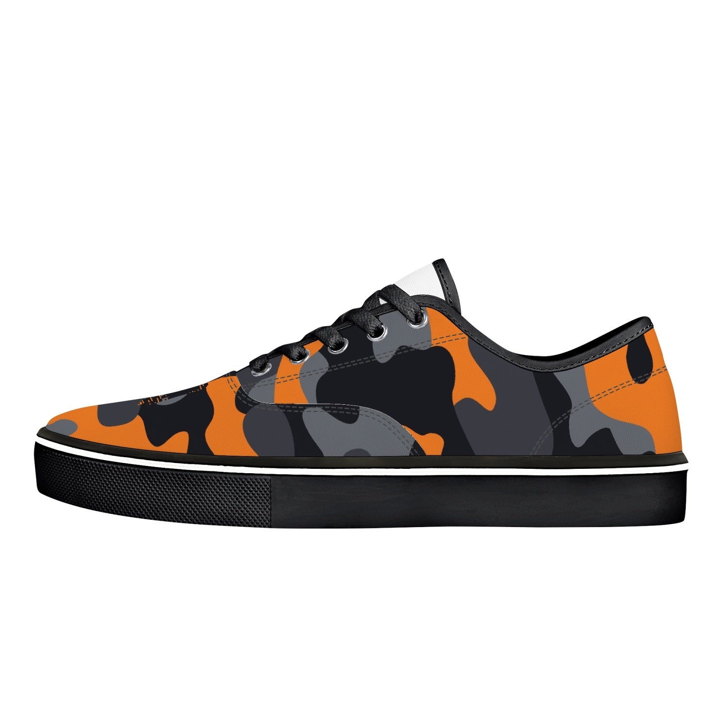 Camo Skate Shoes | Orange, Black, and Gray Camouflage Camo Colors