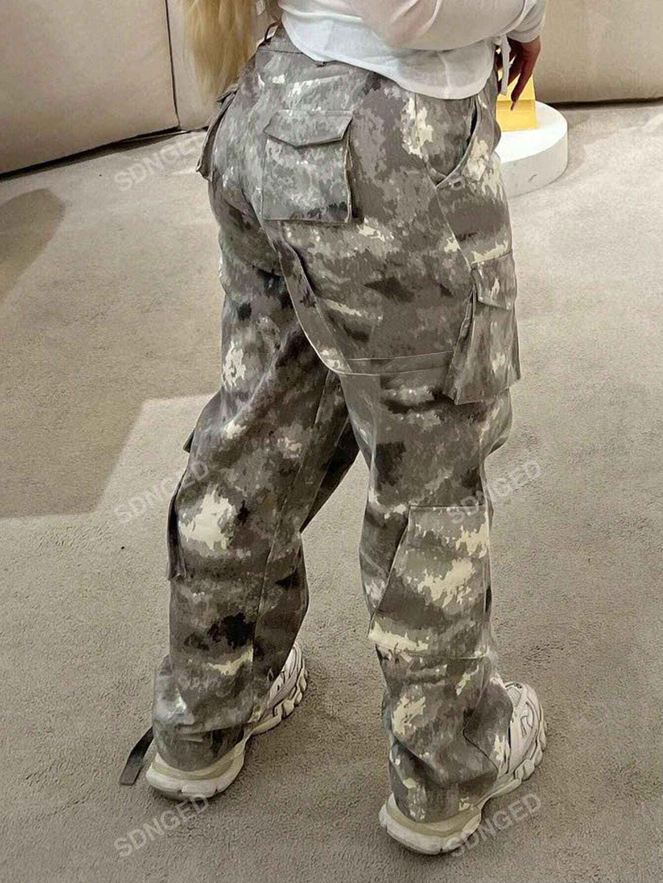 Women's Camouflage Printed Multi-Pocket Cargo Pants Camo Colors