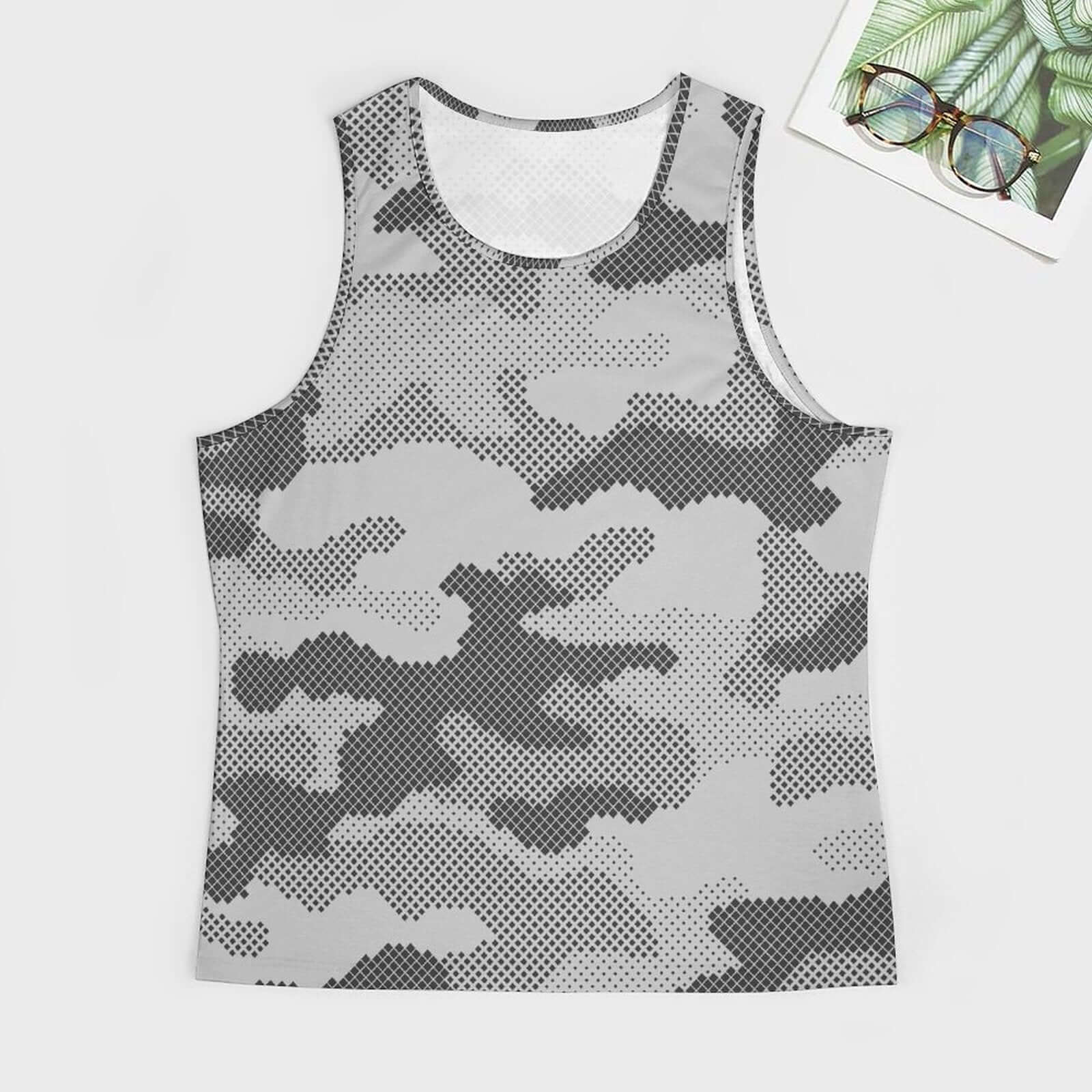 Camo Tank Top | Gray Digital Camouflage Camo Colors