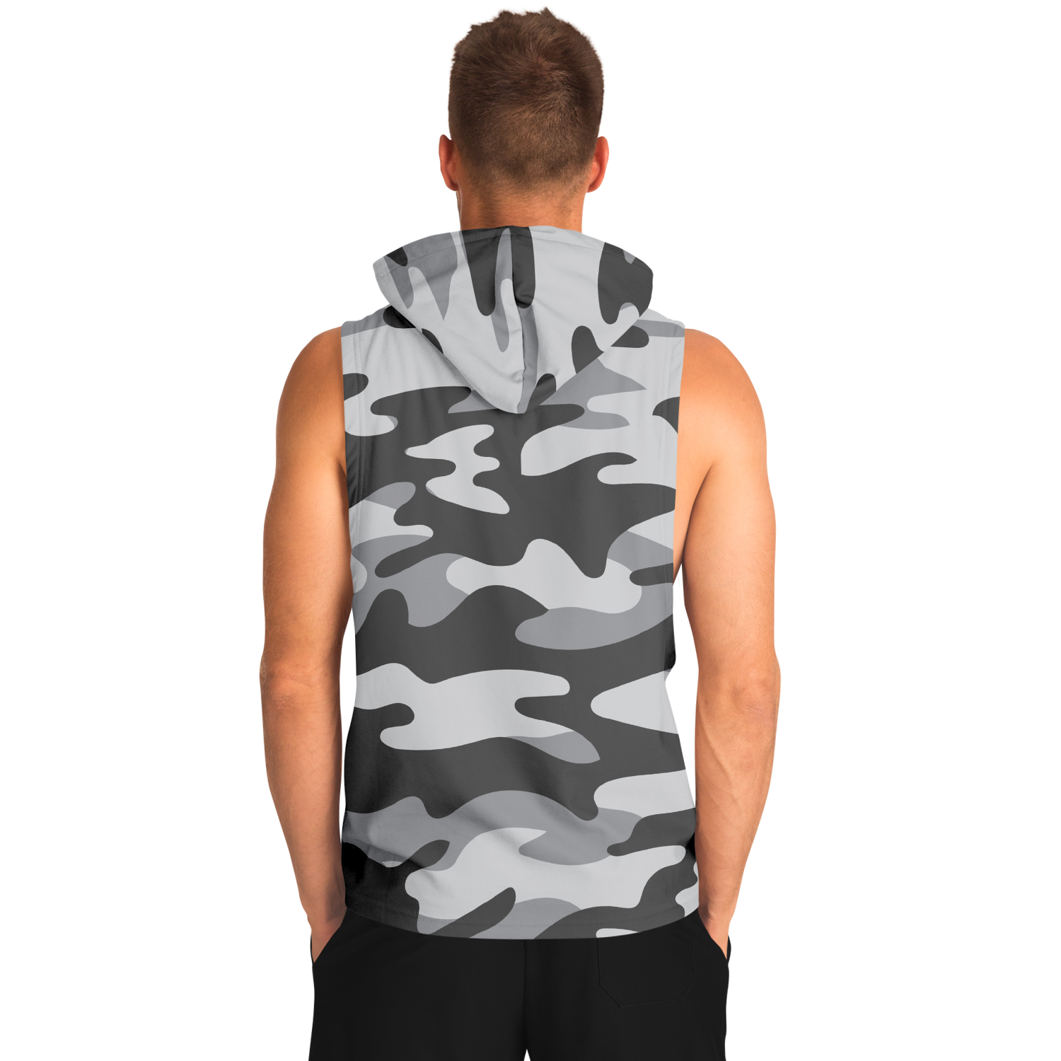 Sleeveless Camo Hoodie | Shades of Grey Camouflage | Camo Colors