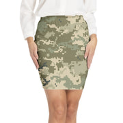 Camo Skirt | Elastic Waist Bodycon | Ukraine Green Camo Colors