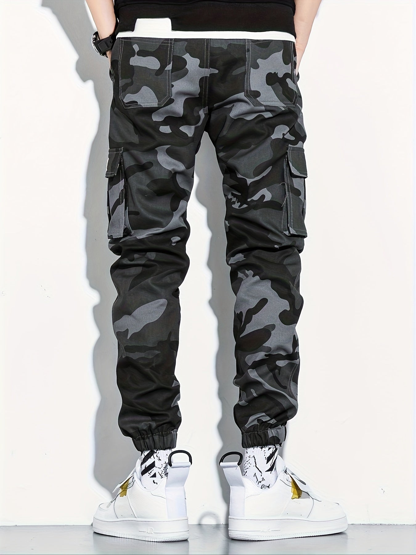 Men's Camo Cargo Cropped Pants With Multi Pockets | Vintage Style Camo Colors