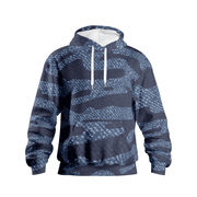 Camouflage Denim Pullover in Shades of Blue Camo Colors