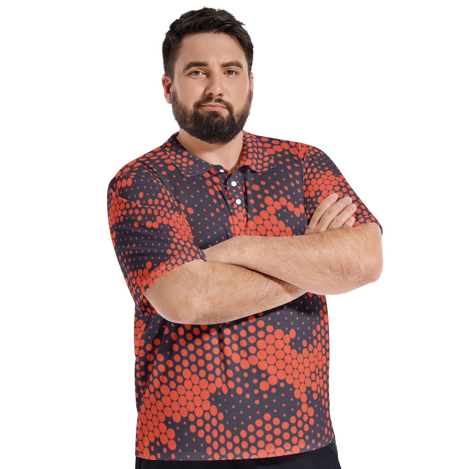 Camo Golf Shirt | Orange & Blue Digital Camo Colors