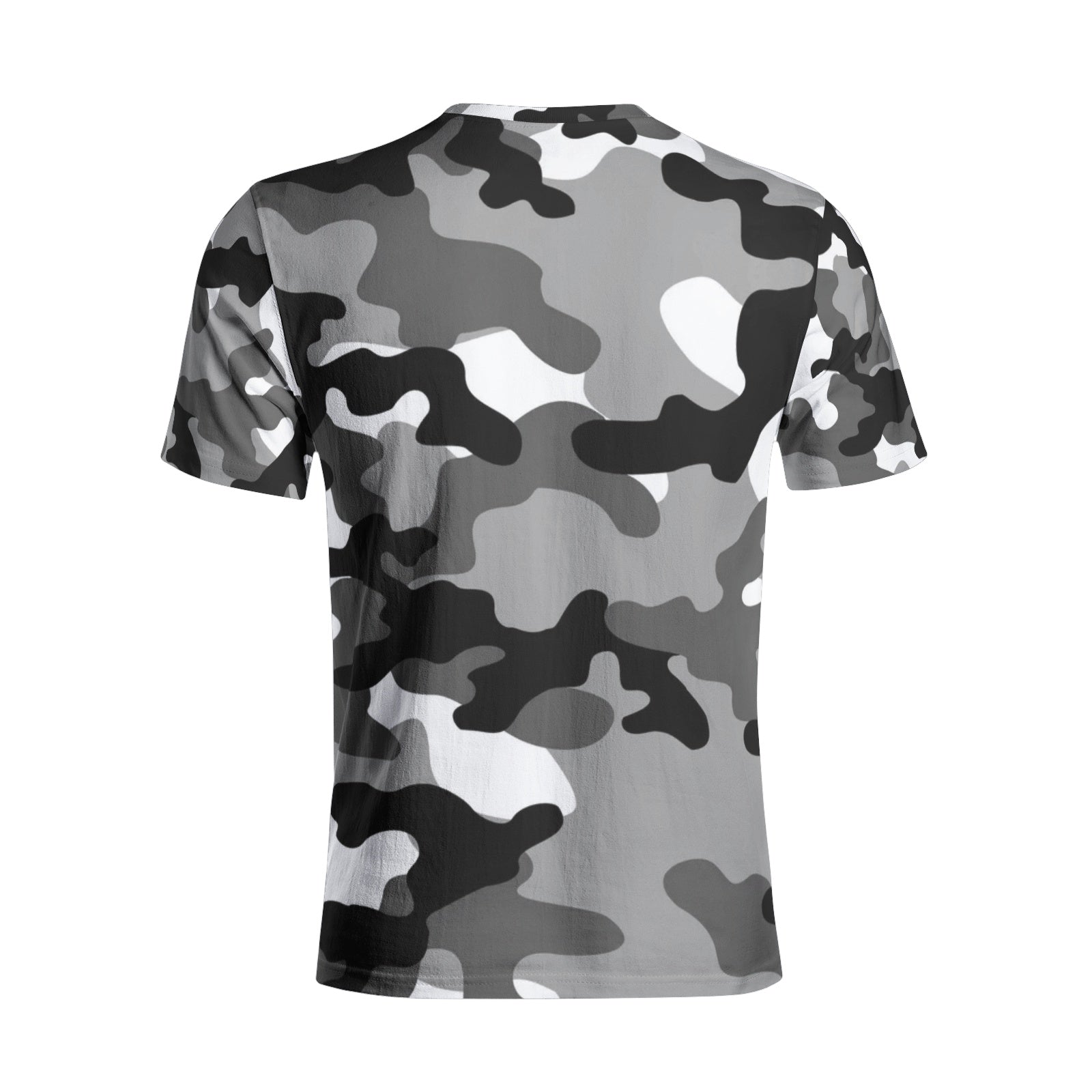 Camo T-shirt | Cotton | Unisex | Gray, Black, and White Camo Colors