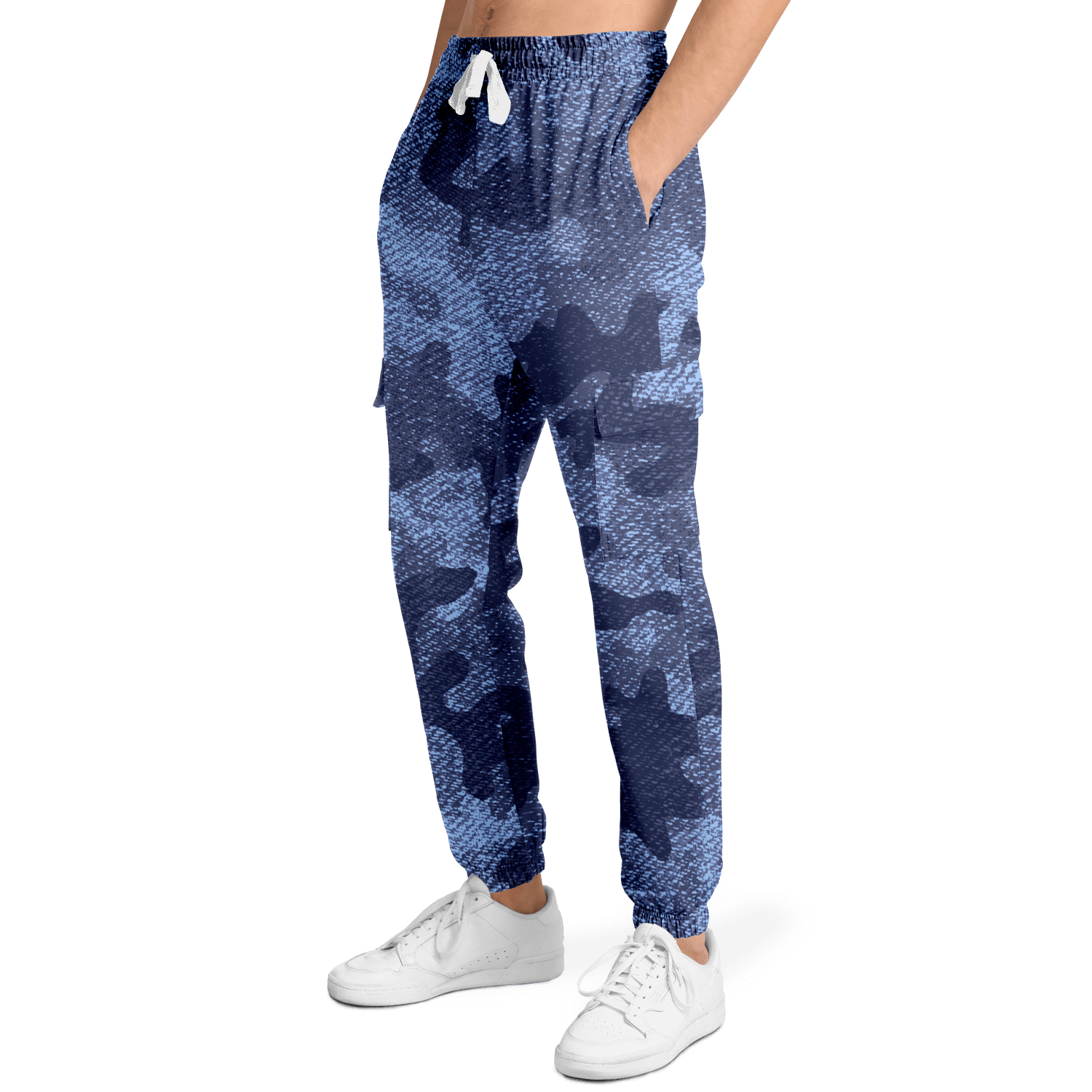 Camo Cargo Pants | Unisex | Blue Denim Camouflage Camo Colors