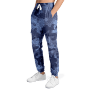 Camo Cargo Pants | Unisex | Blue Denim Camouflage Camo Colors