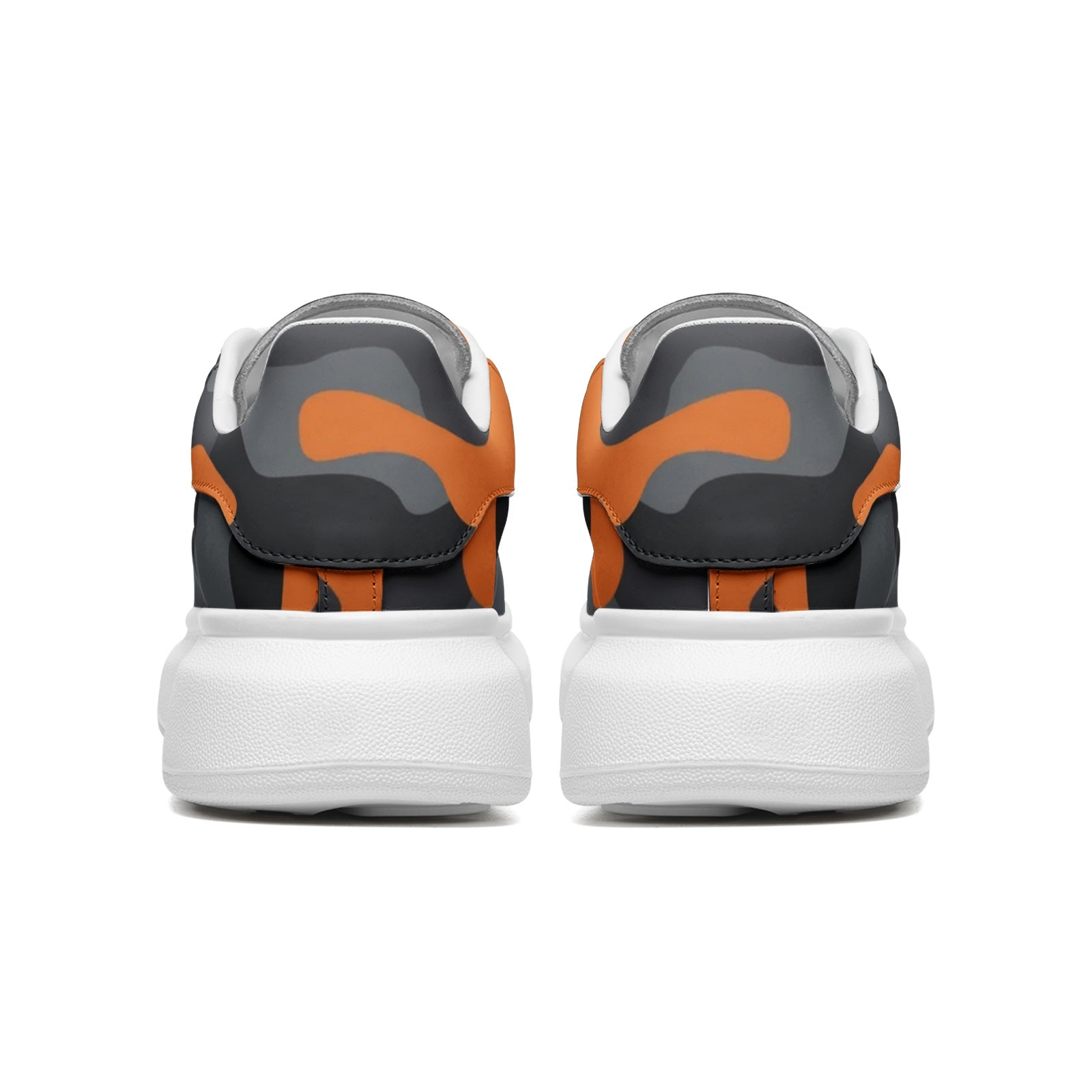 Oversized McQueen Sneakers | Orange, Black & Gray Camouflage Camo Colors