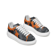 Oversized McQueen Sneakers | Orange, Black & Gray Camouflage Camo Colors