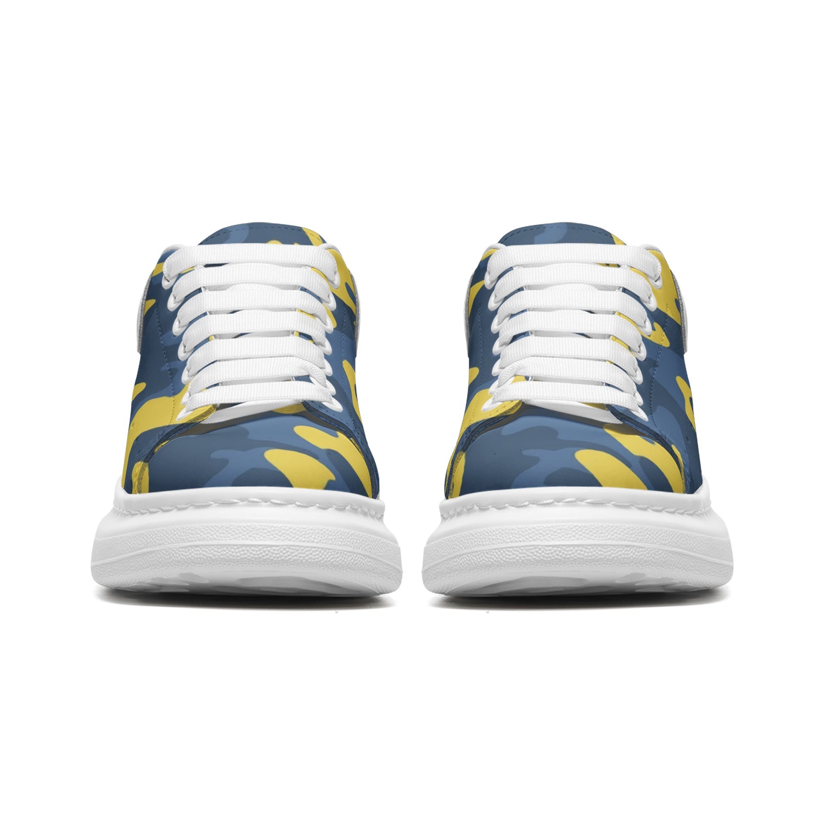 Oversized McQueen Sneakers | Blue and Yellow Camo Camo Colors