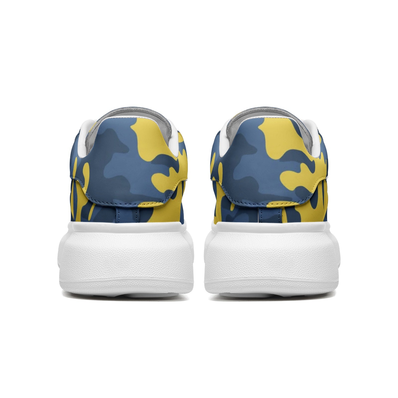 Oversized McQueen Sneakers | Blue and Yellow Camo Camo Colors
