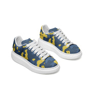 Oversized McQueen Sneakers | Blue and Yellow Camo Camo Colors