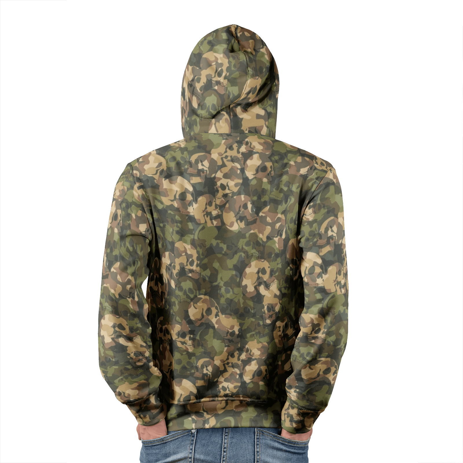 Men's Pullover Hoodies | Brown Skulls Camouflage Camo Colors