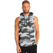 Sleeveless Camo Hoodie | Shades of Grey Camouflage | Camo Colors