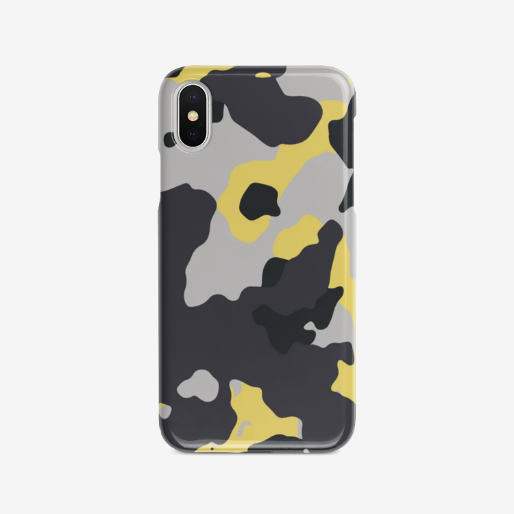 Camo Phone Case | iPhone | Yellow, Black & Silver Camo Colors