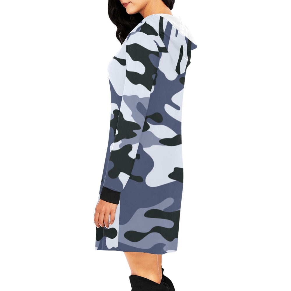 Camo Hoodie Dress | Light Blue Camo Colors