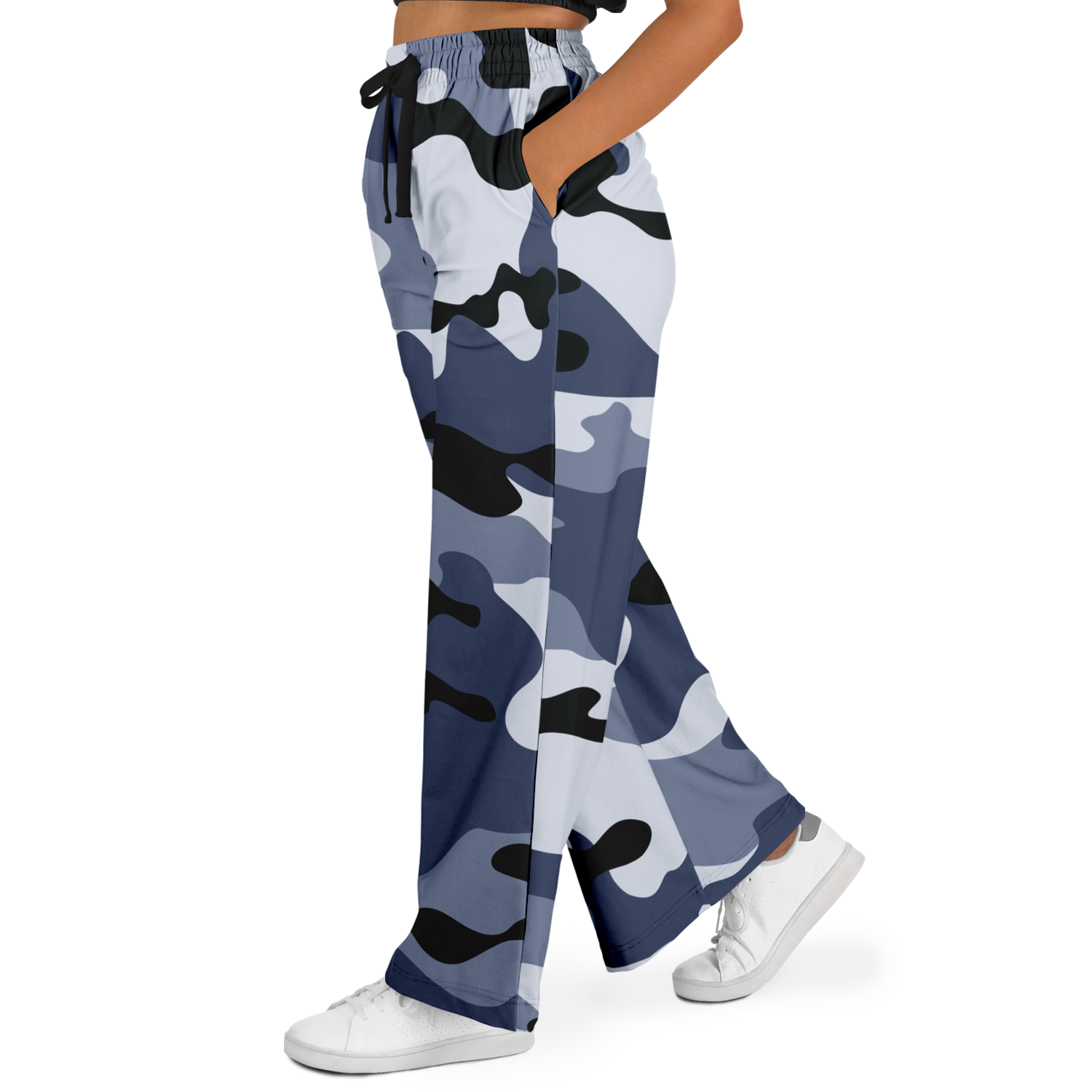 Camo Wide Leg Pants | Light Blue Camouflage Camo Colors