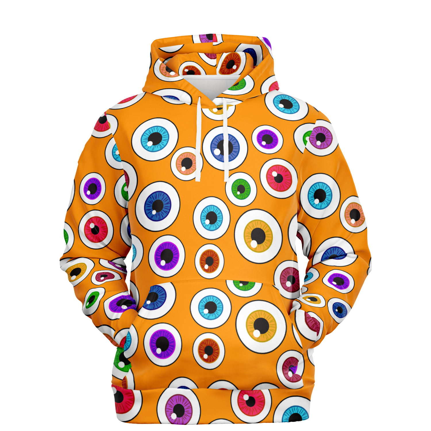 Orange Halloween Hoodie | Creepy Cute Eyeballs Camo Colors