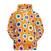 Orange Halloween Hoodie | Creepy Cute Eyeballs Camo Colors