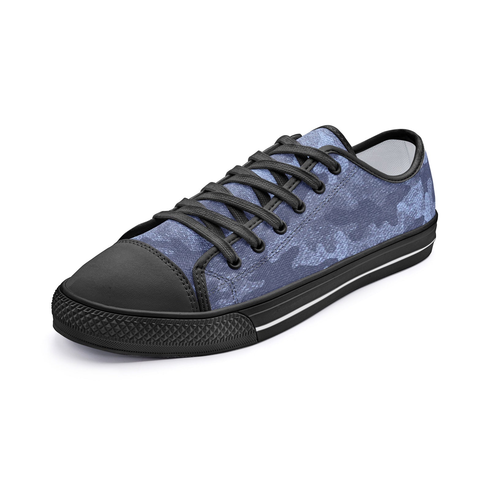 Camo Shoes | Low Top Canvas | Denim Blue Camouflage Camo Colors