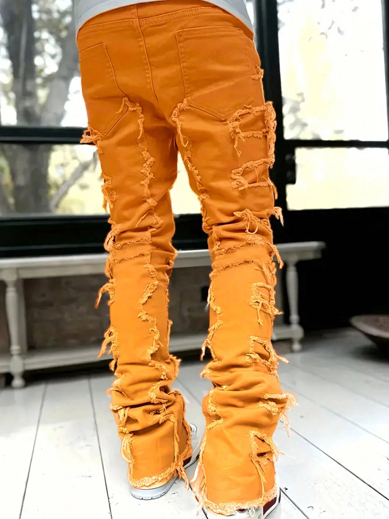 Men's Camo Print Ripped Jeans Camo Colors