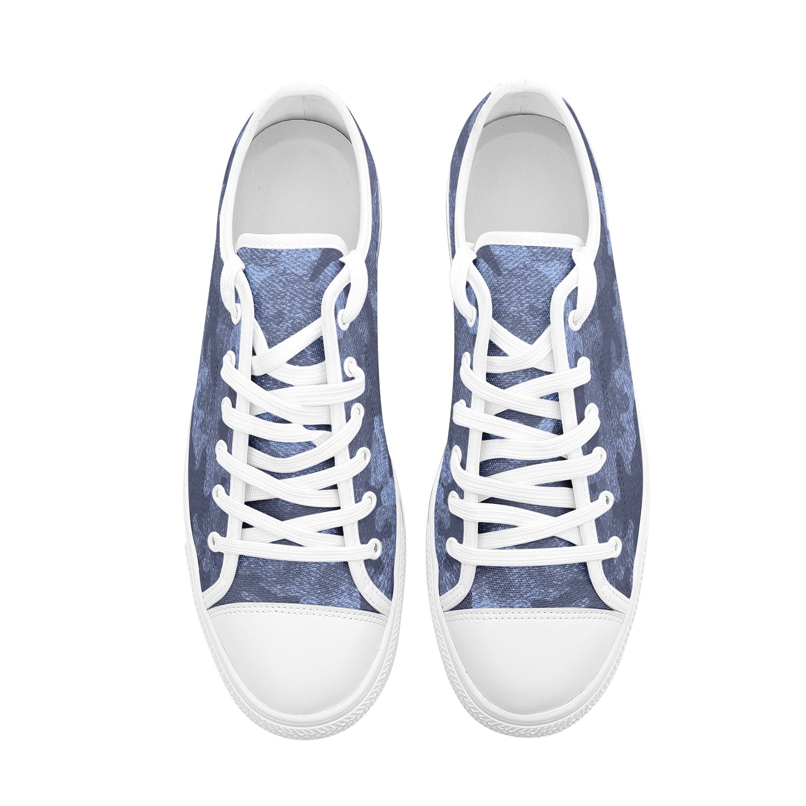 Camo Shoes | Low Top Canvas | Denim Blue Camouflage Camo Colors