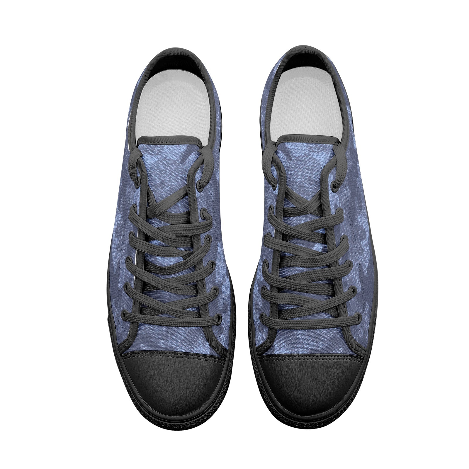 Camo Shoes | Low Top Canvas | Denim Blue Camouflage Camo Colors