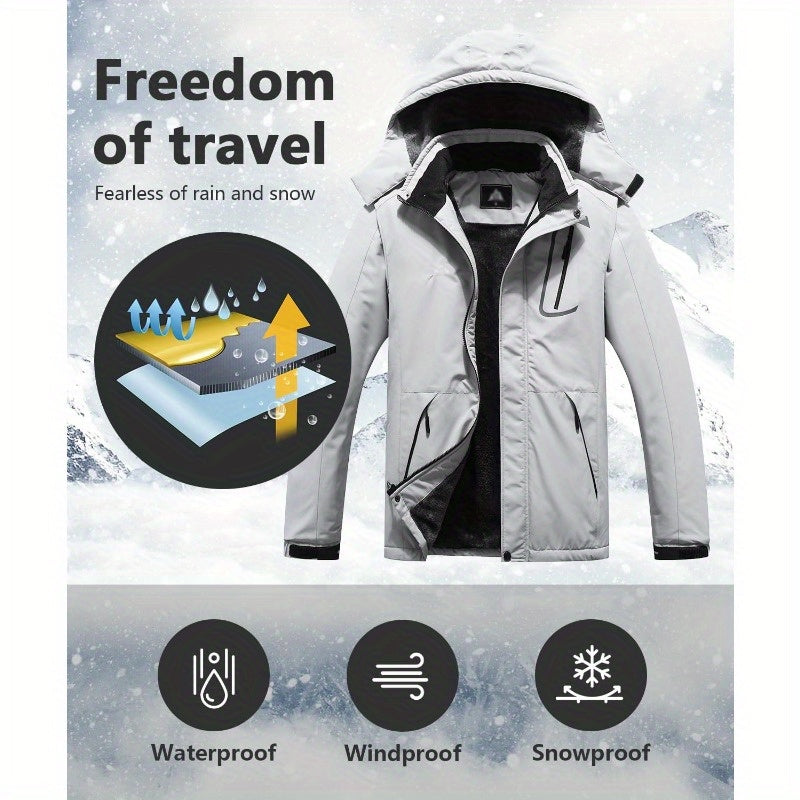 Men's Winter Ski Jacket with Hood | Ultra Warm, Waterproof Camo Colors