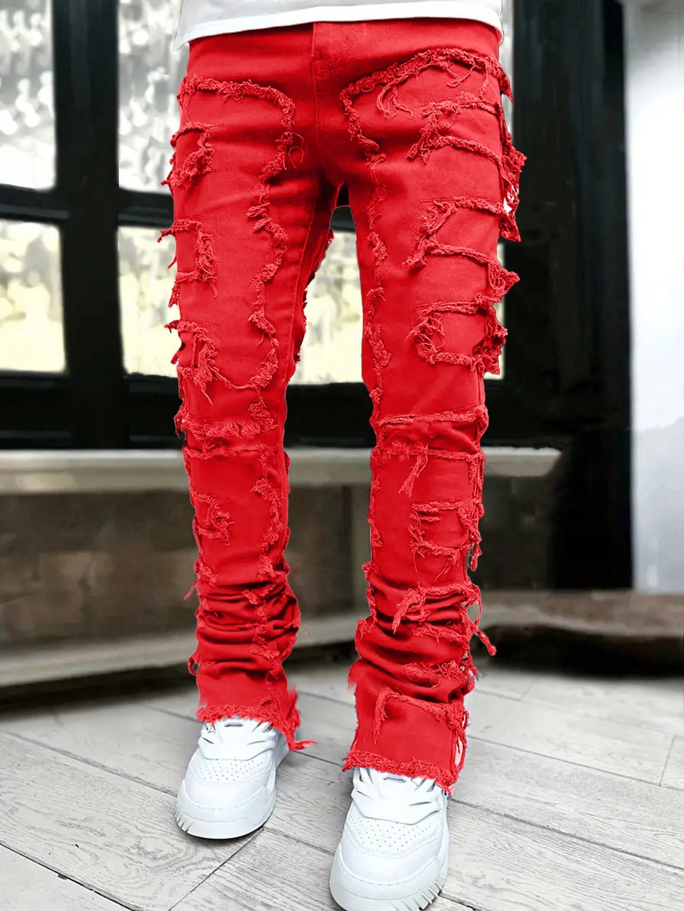 Men's Camo Print Ripped Jeans Camo Colors
