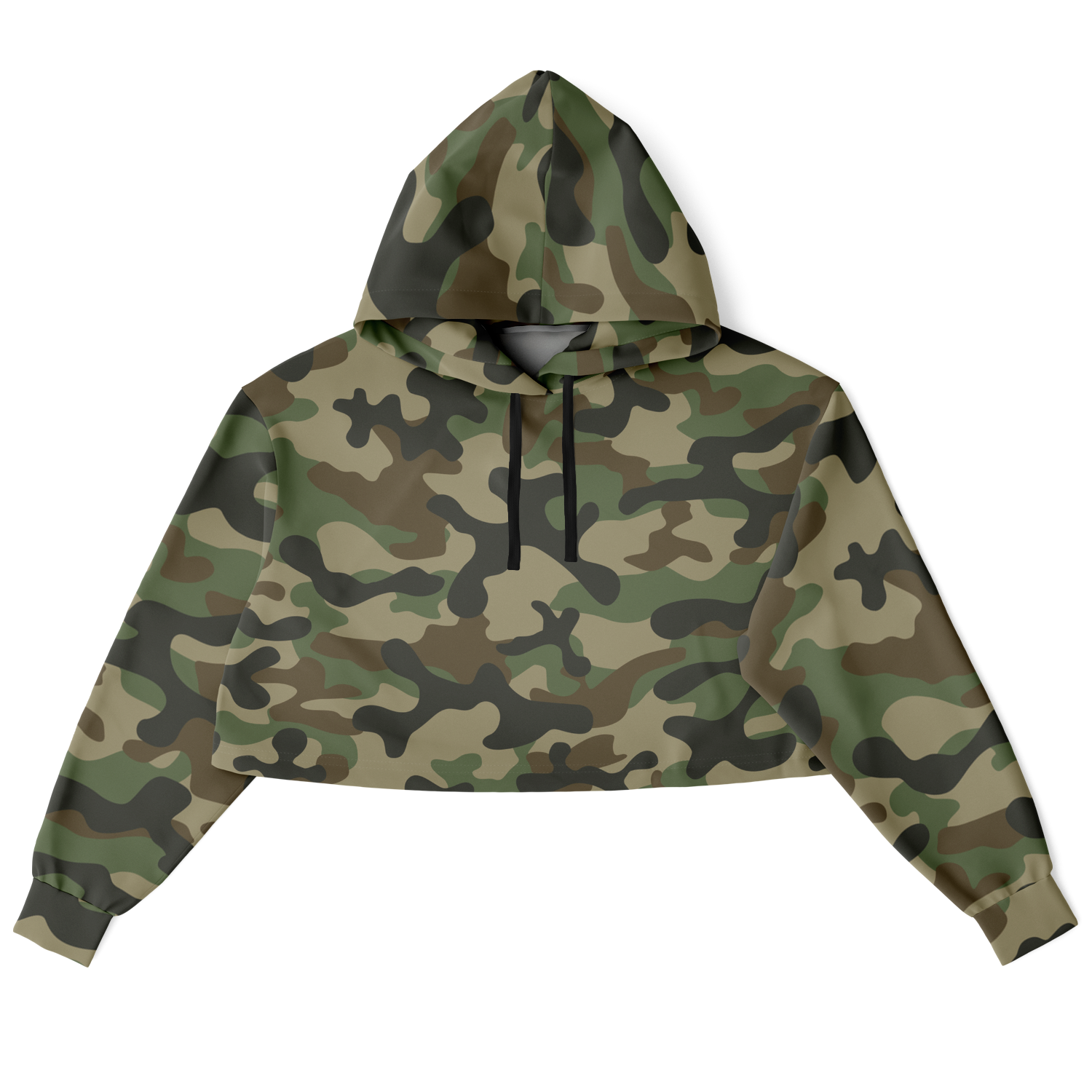 Cropped Hoodie For Women | Military Brown Camouflage Camo Colors