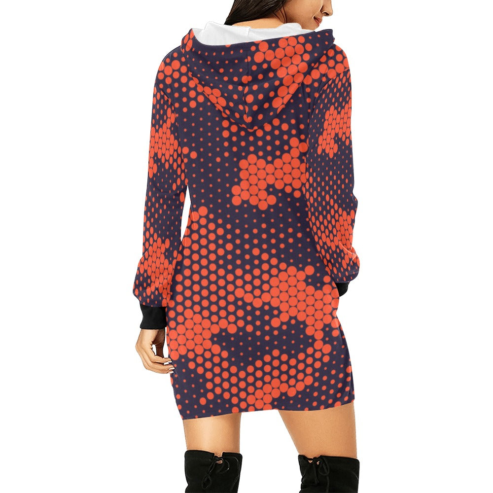 Camo Hoodie Dress | Orange and Blue Digital Camo Colors