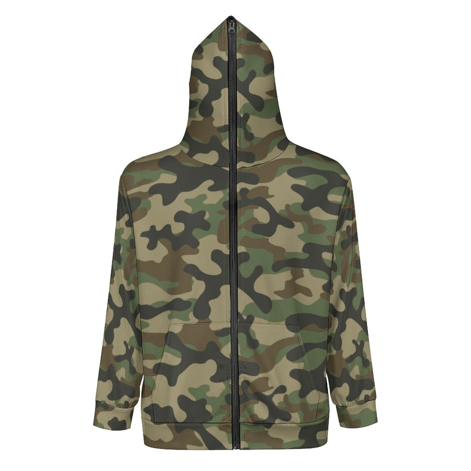 Zip Camo Hoodie | Military Brown Camouflage style Camo Colors