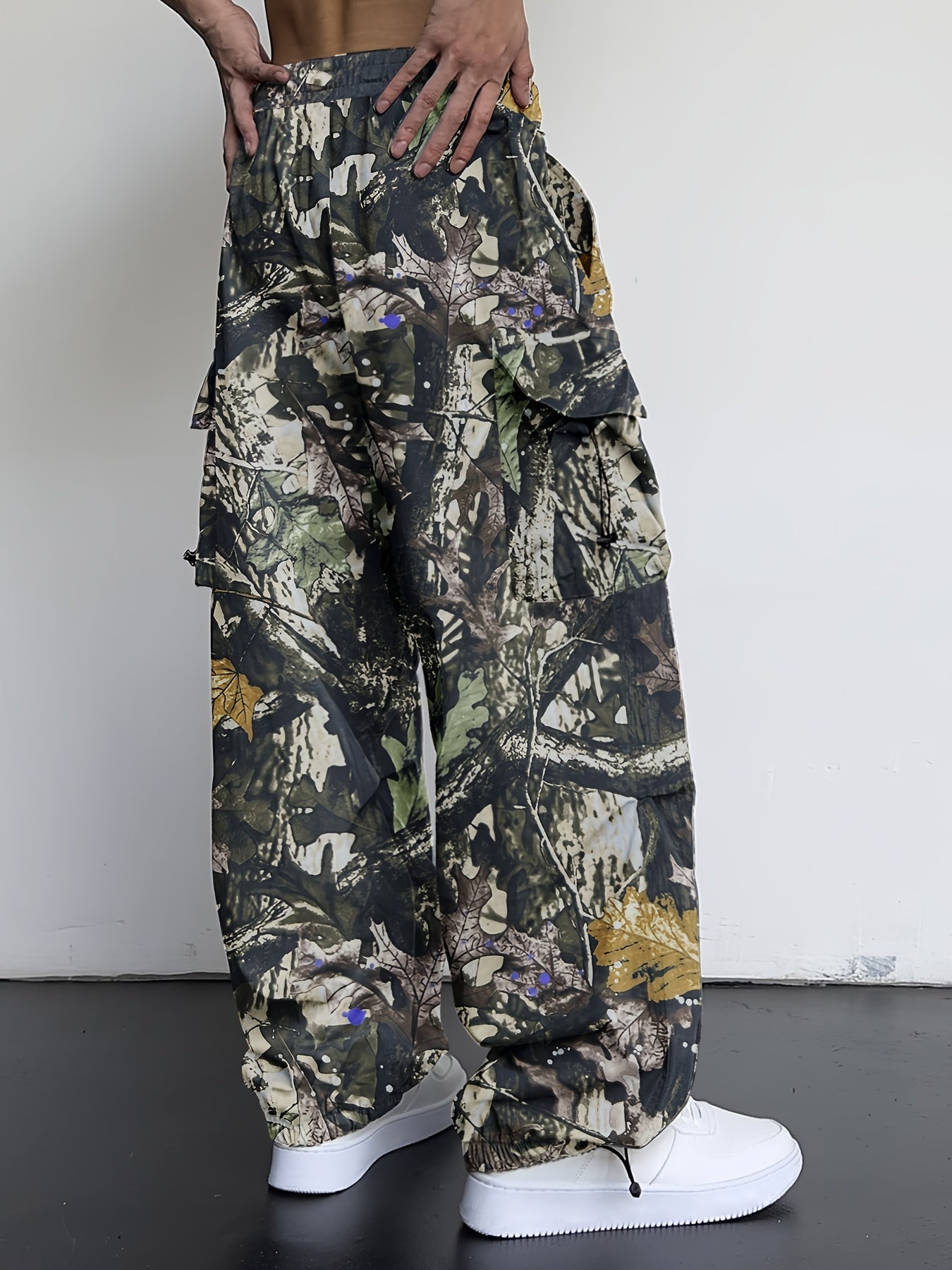 Men's Camo Cargo Pants with Multi-Pocket | Loose Fit Camo Colors