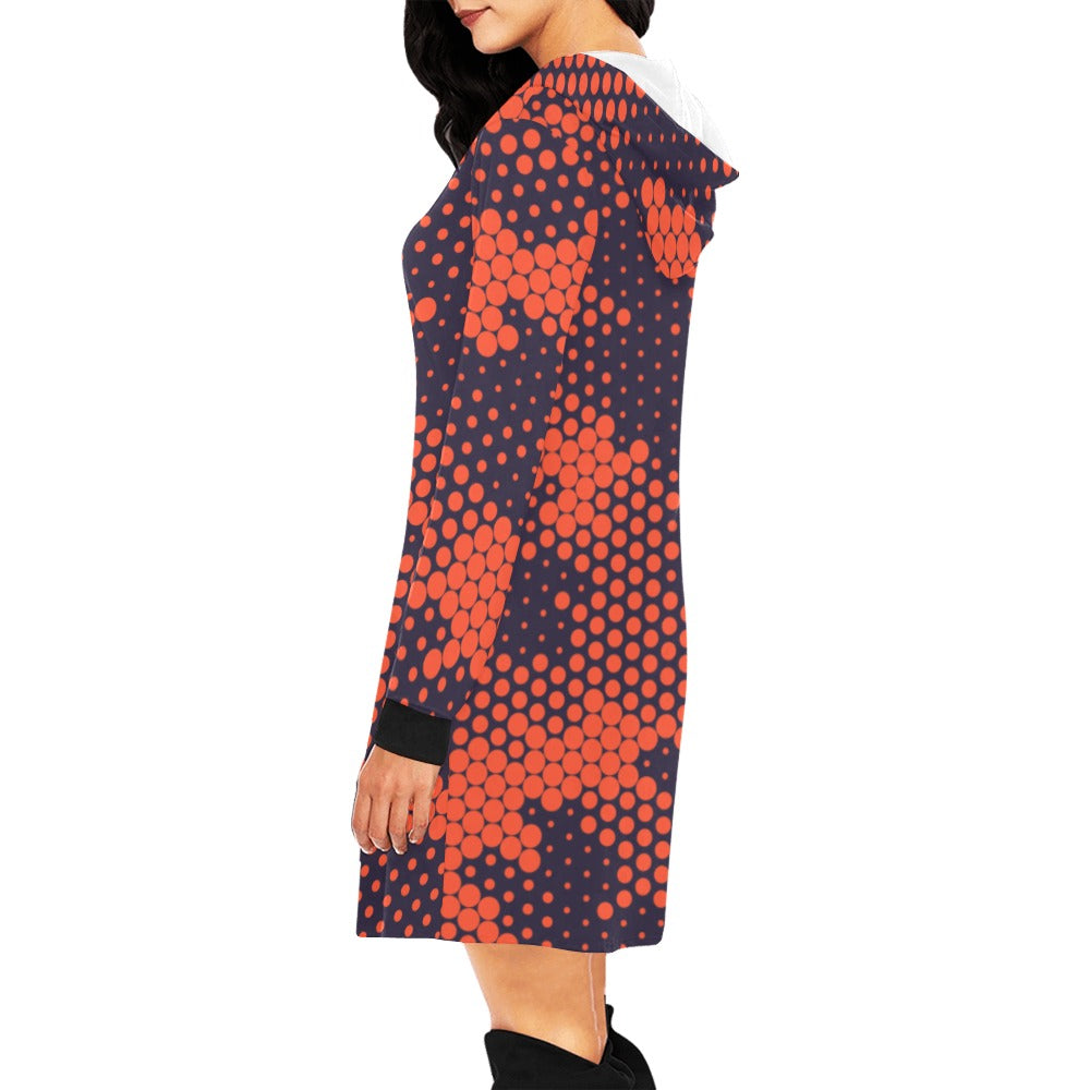 Camo Hoodie Dress | Orange and Blue Digital Camo Colors