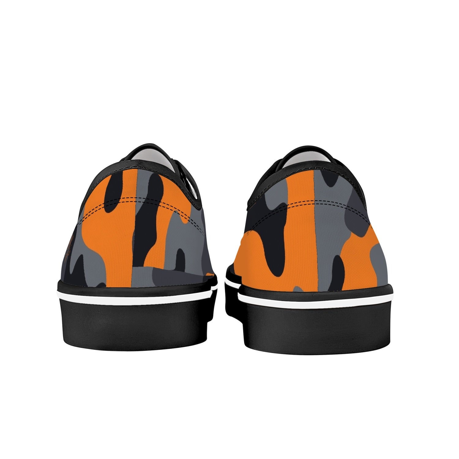 Camo Skate Shoes | Orange, Black, and Gray Camouflage Camo Colors