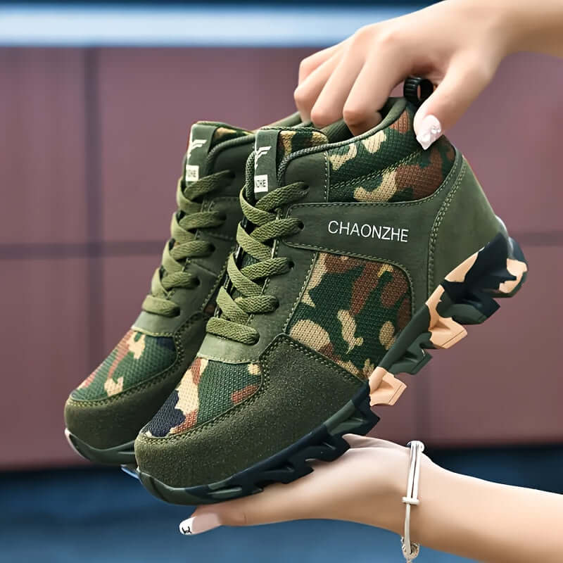 Women's Breathable Mesh Camo Sneakers with Hidden Height Boost Camo Colors