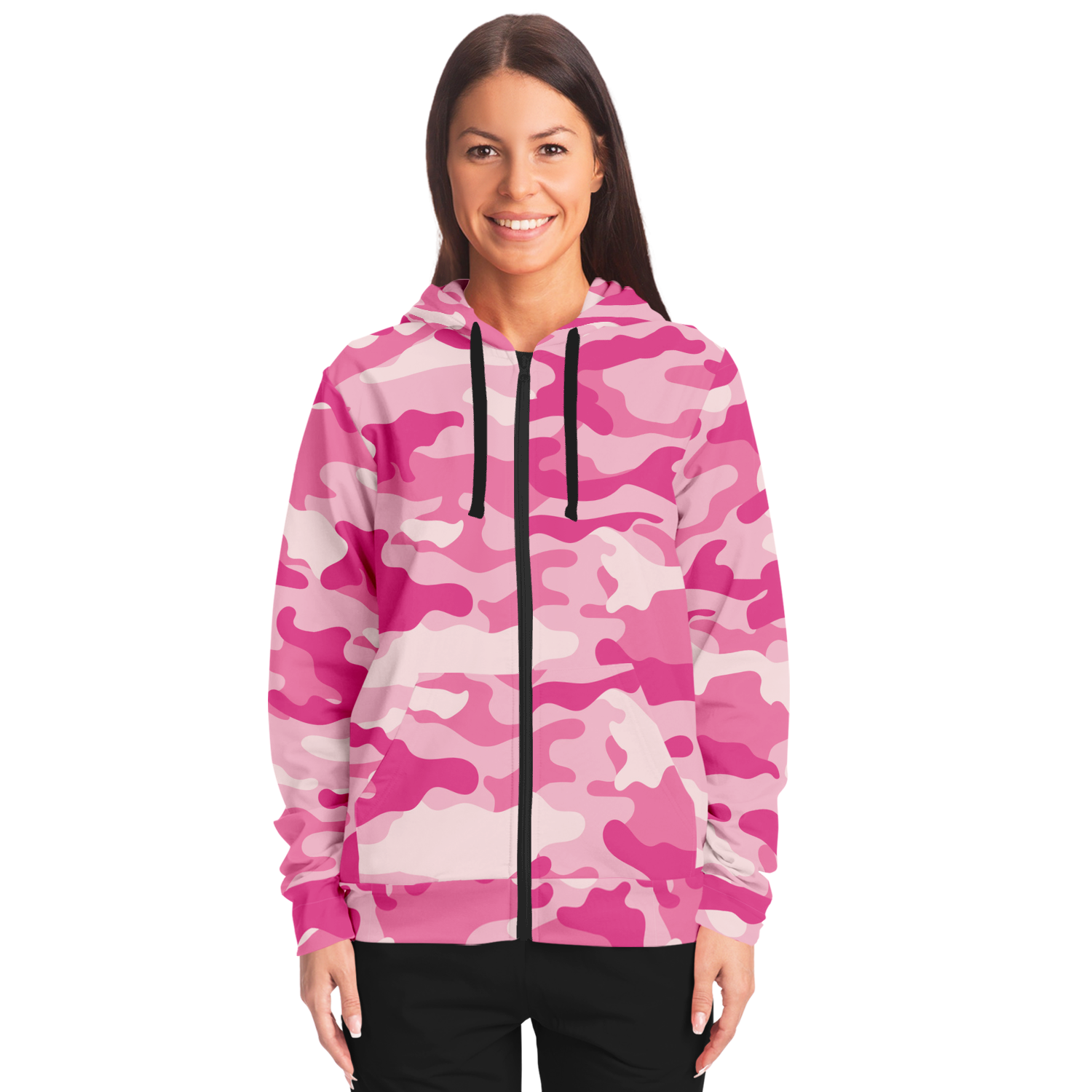 Zip-Up Hoodie | Lavender Pink Camouflage style Camo Colors