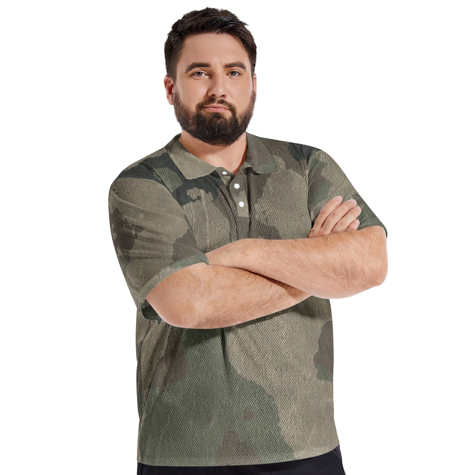Camo Golf Shirt | Dirty Brown Camo Colors