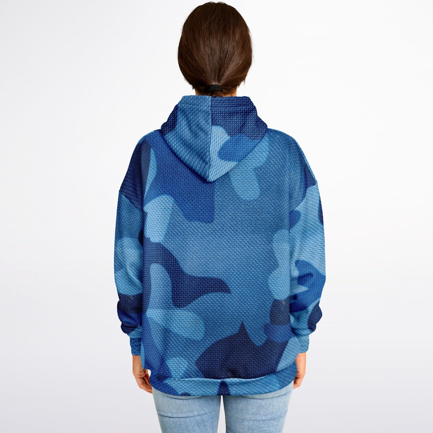 Blue Oversized Hoodie | Camouflage Cloth Pattern | Camo Colors