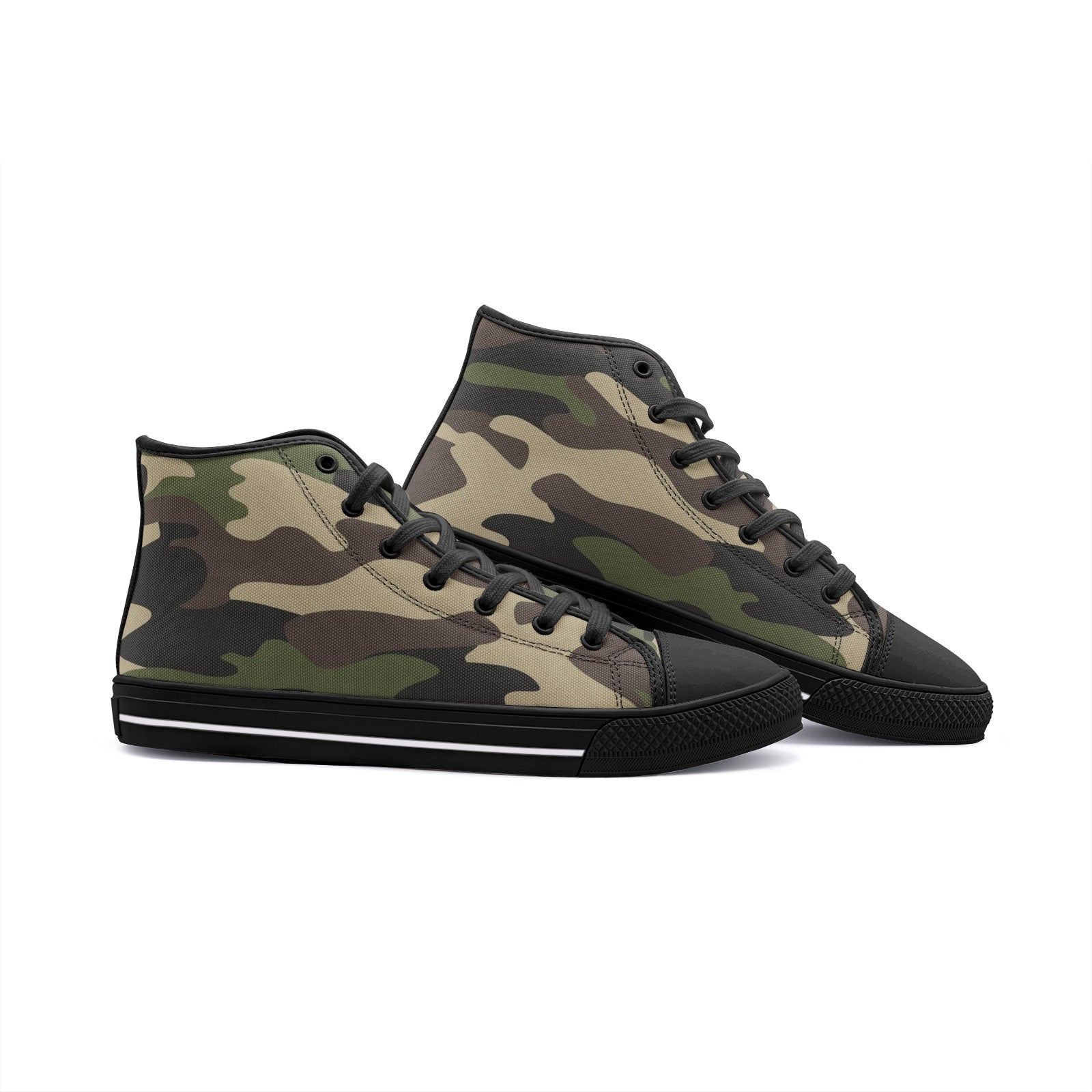 Camo Shoes | HIgh Top Canvas | Classic Green Camouflage Camo Colors