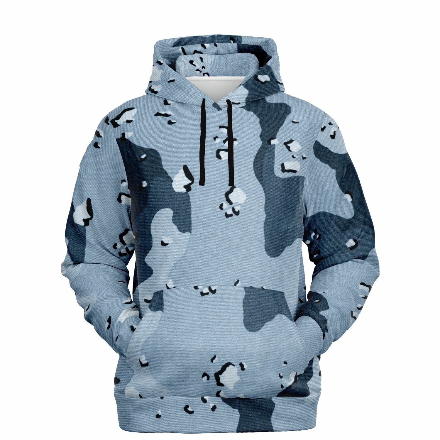 Navy Camouflage Hoodie | Fabric Style Print | Camo Colors