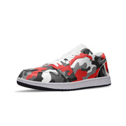 Camo Sneakers | Red, Gray, Black, & White | Low Top Leather Camo Colors