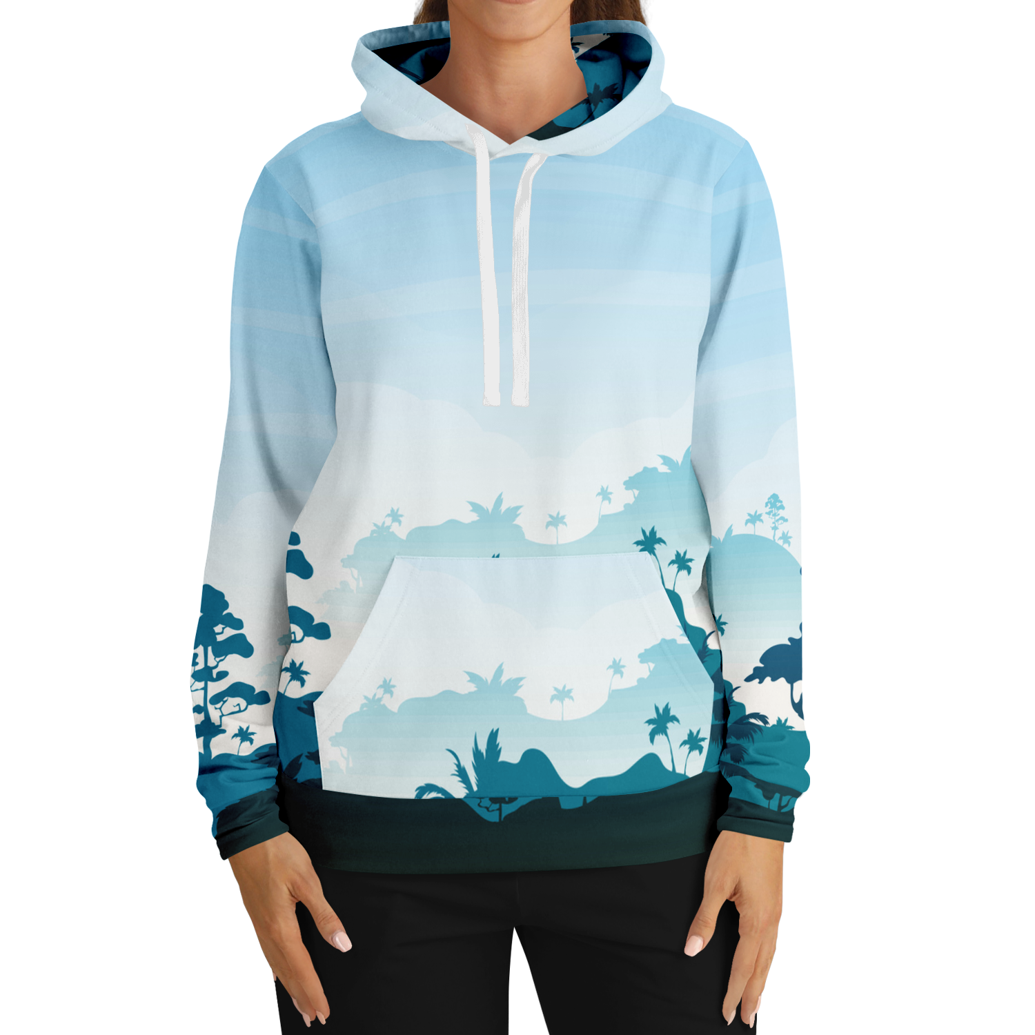 Morning Forest Hoodie in Blue and White | Camo Colors