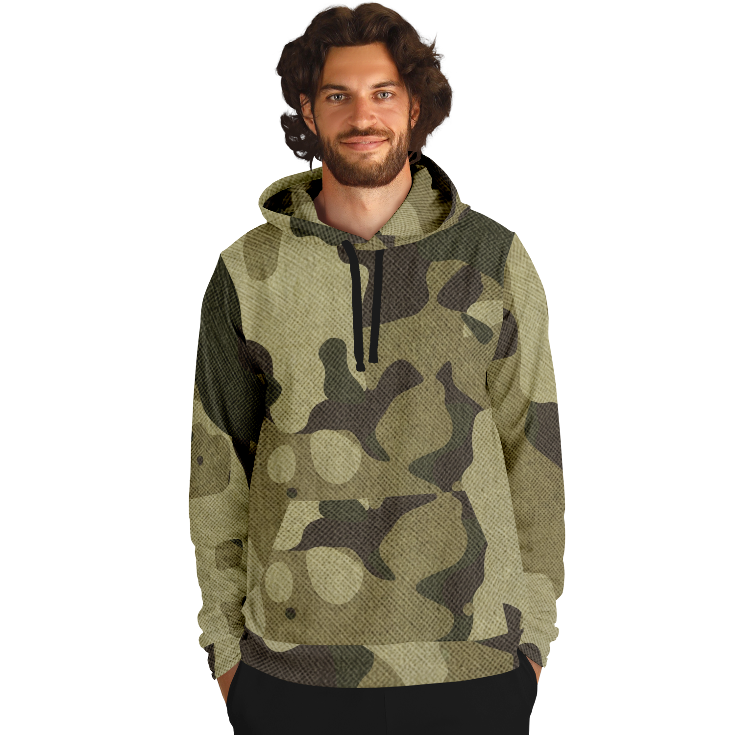 Camo Hoodie | Green Fabric Camo Colors