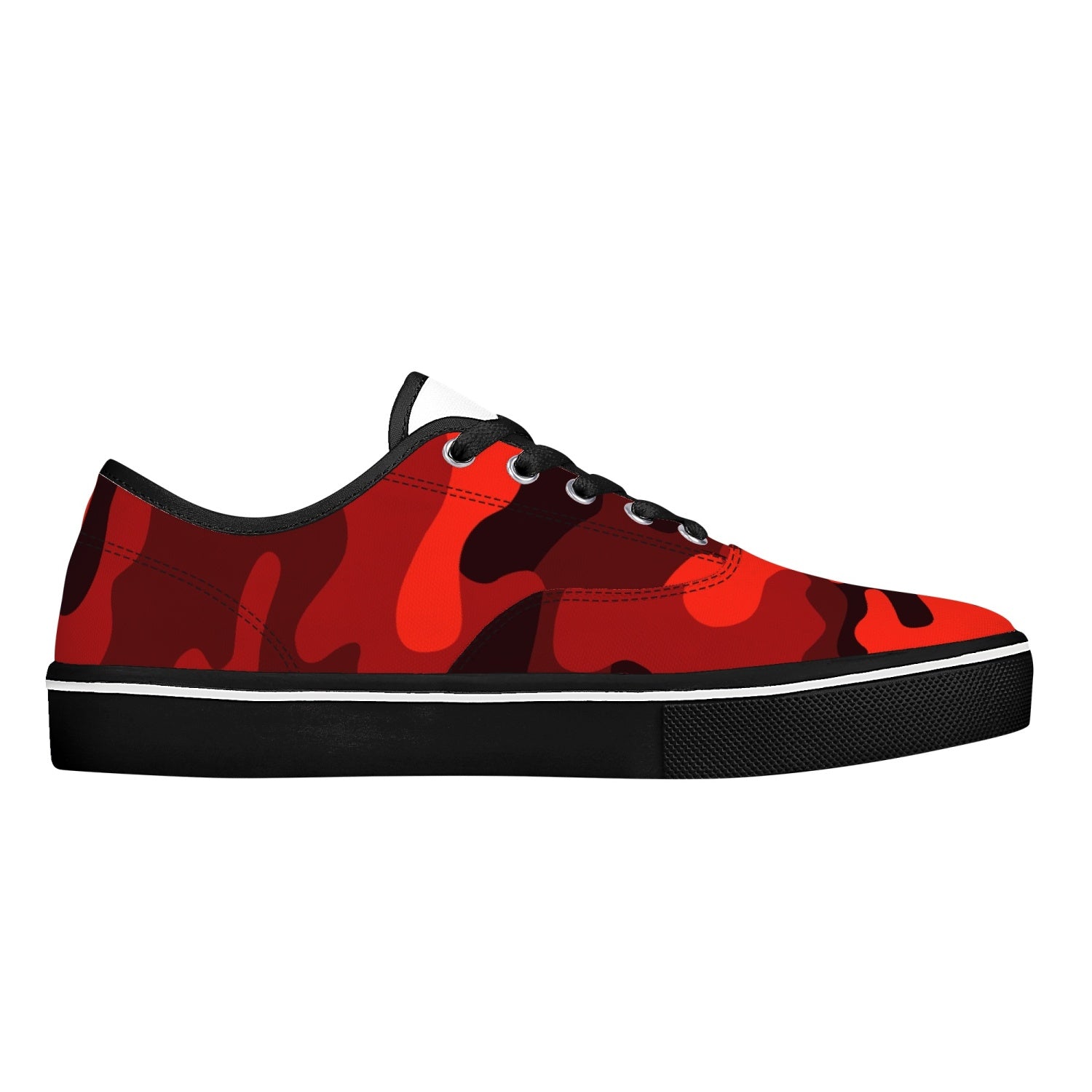 Camo Skate Shoes | Scarlet Red & Black Camouflage Camo Colors