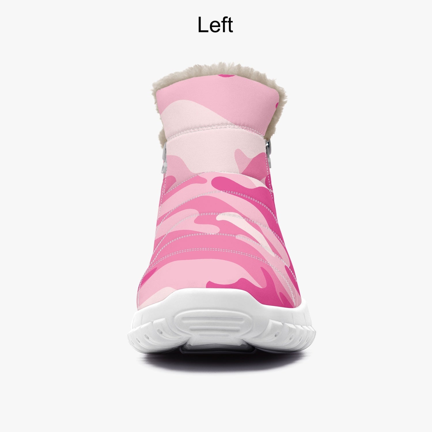 Camo Boots | Cotton-pad Fur Zipper Up | Lavender Pink Camo Colors